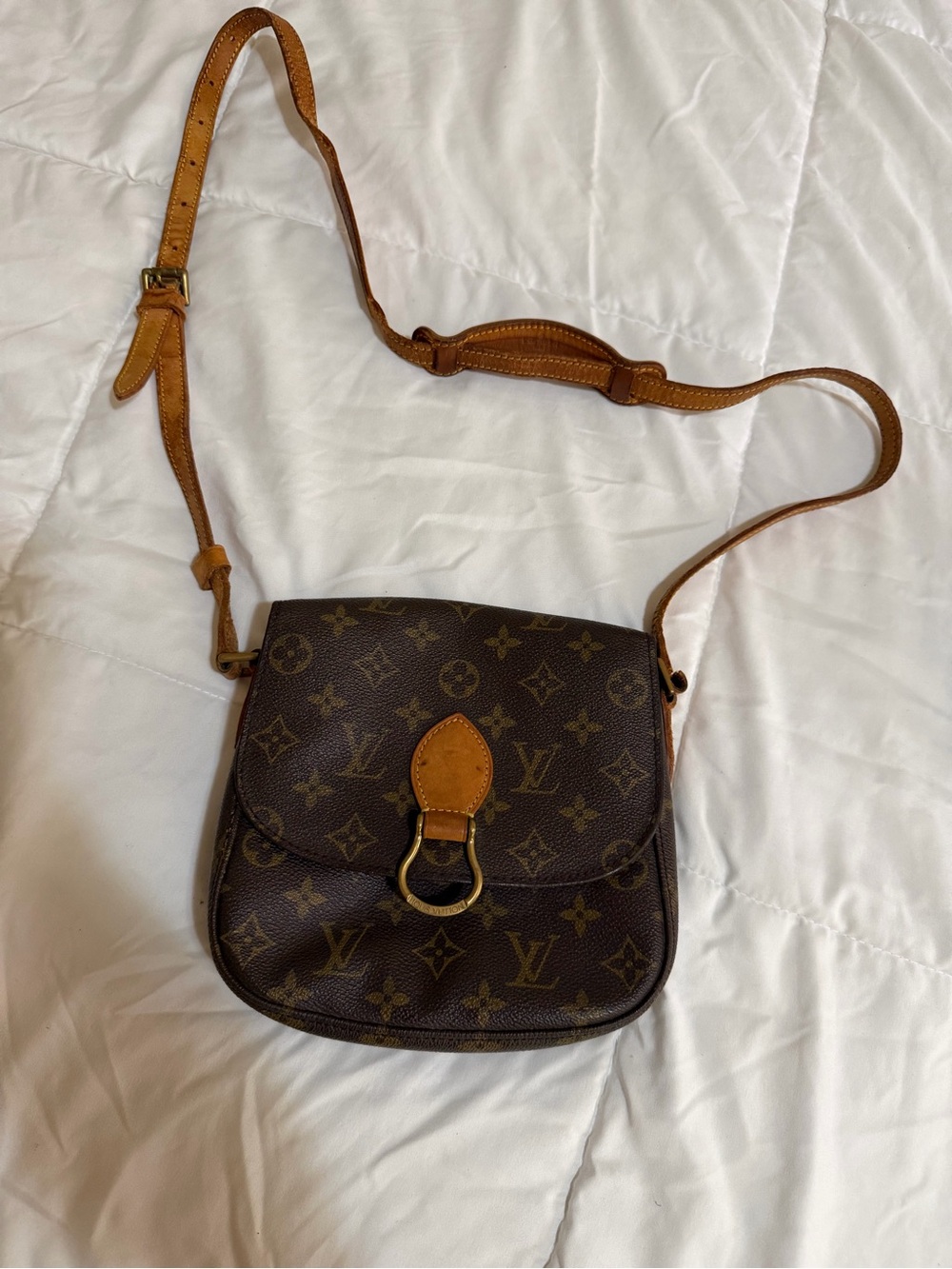 Louis Vuitton Monogram Canvas Crossbody with Tan Leather Trim
